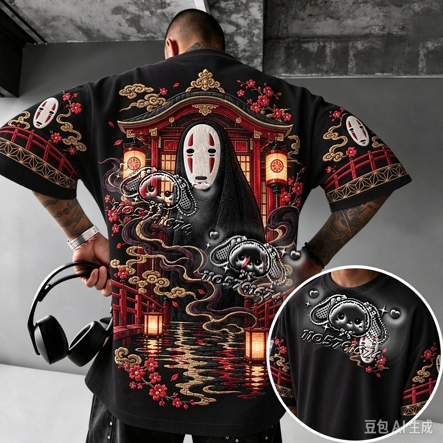 26/27 New Anime Totoro No-Face Print T-Shirt Fan Collection Unisex Streetwear Top FamilyMatching