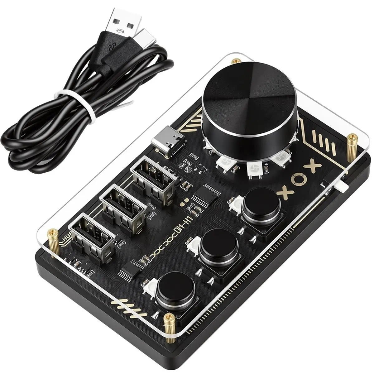 A85P DIY Programmable Custom Keyboard USB HID Controller Hub with RGB LED Lights WebHID Plug and Play No Driver Needed