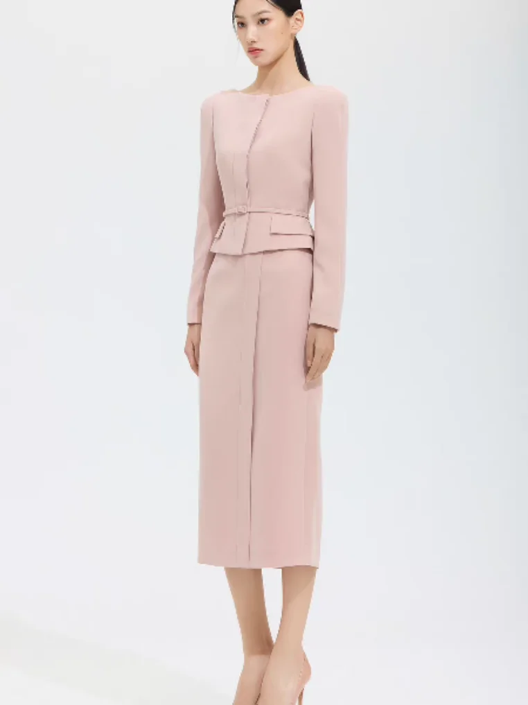 

Elegant Fashion Short Two-Piece Set Korean Style One-Shoulder Waist-Cinching Slimming Spring 2026 Women's High-Waist