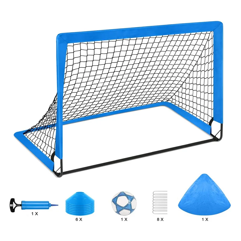 Portería de fútbol portátil para niños, tienda rectangular plegable para deportes al aire libre, Hockey sobre hielo, malla duradera