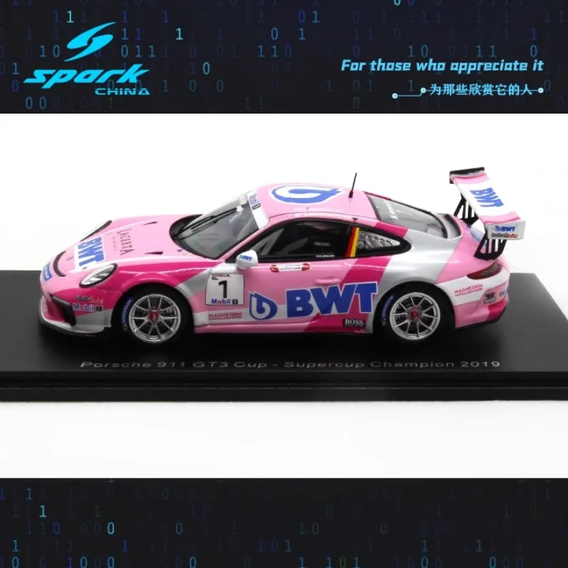 Spark 1/43 S8504 Porsche Carrera Cup Champion 2019 resin model, a children's collection decoration, a New Year gift for friends.