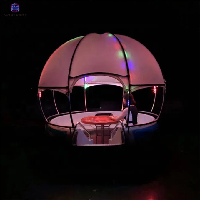 Other water play equipment playground park BBQ donut boat for child and adult led lighting night colorful boat for entertainment