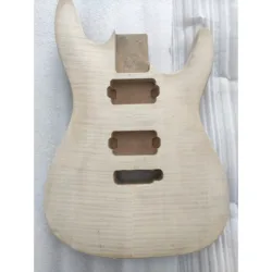 Defective Custom Electric Guitar Body Unfinished,HH Basswood Flame Maple Veneer, Color Barrel, Semi-finished Guitar Part, Stock