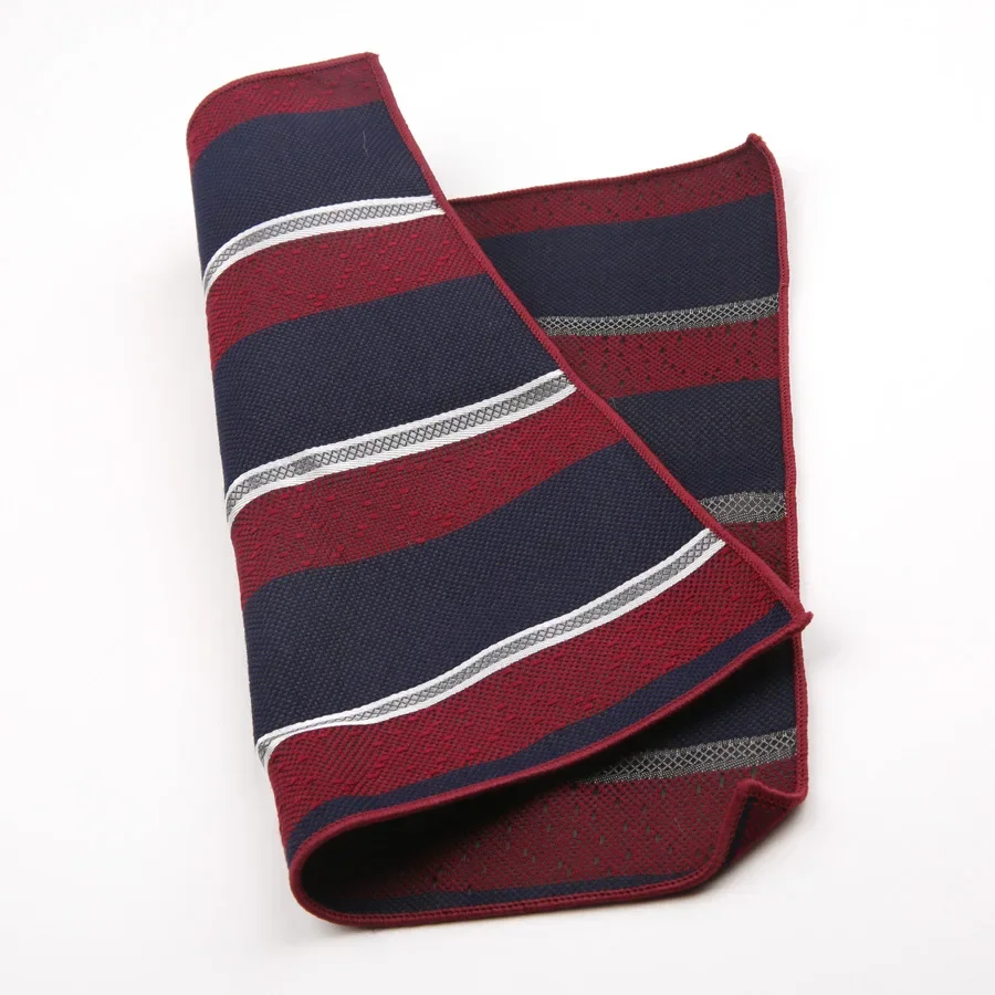 مزيج القطن 24 سنتيمتر عالية الجودة جيب مربع القهوة النبيذ الأسود مخطط زهرة المناديل صالح رجل العريس الزفاف الرسمي المنديل