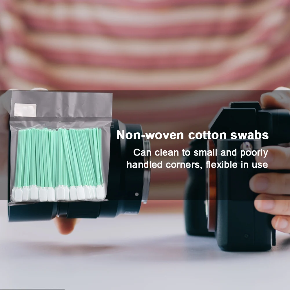 100 قطعة/الحقيبة تنظيف Q-نصائح الغبار واقية أعواد قطنية نظافة مكافحة ساكنة قوية ماصة لتنظيف التركيز عدسة النوافذ الواقية