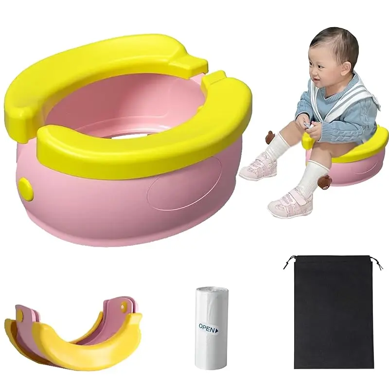 10Pcs Child Potty Training, Portable Travel Baby Pot Foldable Children\'s Potty Easy To Clean Toilet Seat Boys and Girls Gift