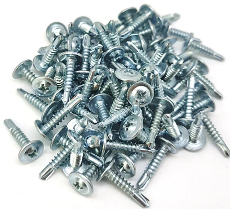 10pcs M4.2 Round flat head Phillips self-drilling screws blue and white zinc plated - 6 sizes M4.2x13/16/19/25/32/38mm