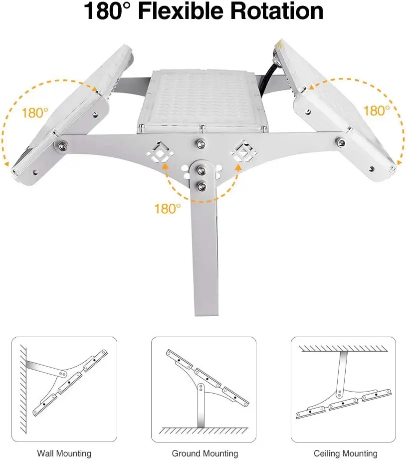 Holofote LED de 300 W, segurança externa super brilhante de 24000LM com IP66 à prova d'água para garagem, jardim, estacionamento