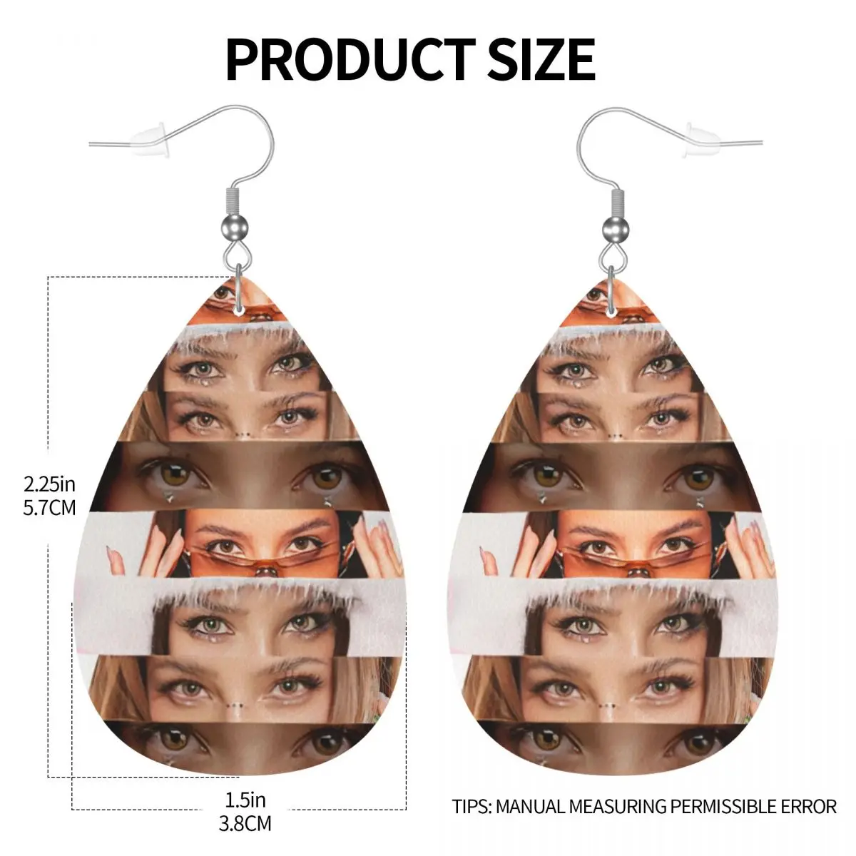 مخصص E-Emilia Mernes استرخى إسقاط أقراط أقراط جلدية للنساء موضة Mp3 المغني المشارك لعيد الحب #4