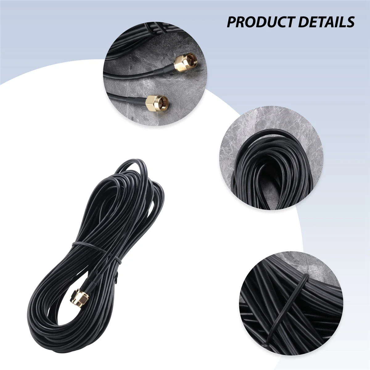 ABFA 10 M SMA ชาย SMA ชาย M-M Connector RF COAXIAL Pigtail RG174 สายทอง