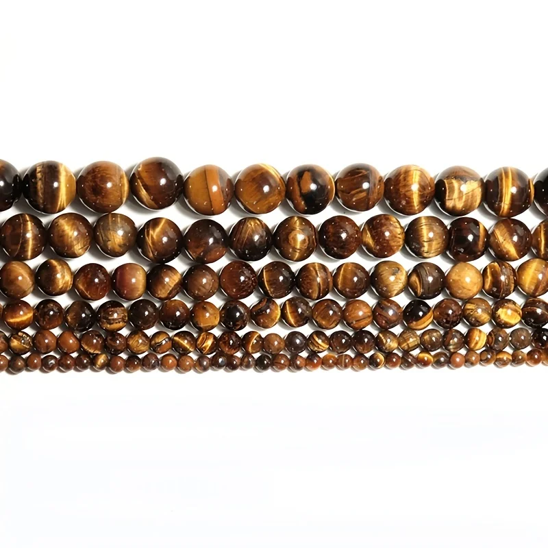 Naturstein Echte Gelbe Tigerauge Stein Perlen Runde Lose Spacer Perlen für Schmuck Machen DIY Armband Halskette Zubehör 15" – Detail 8