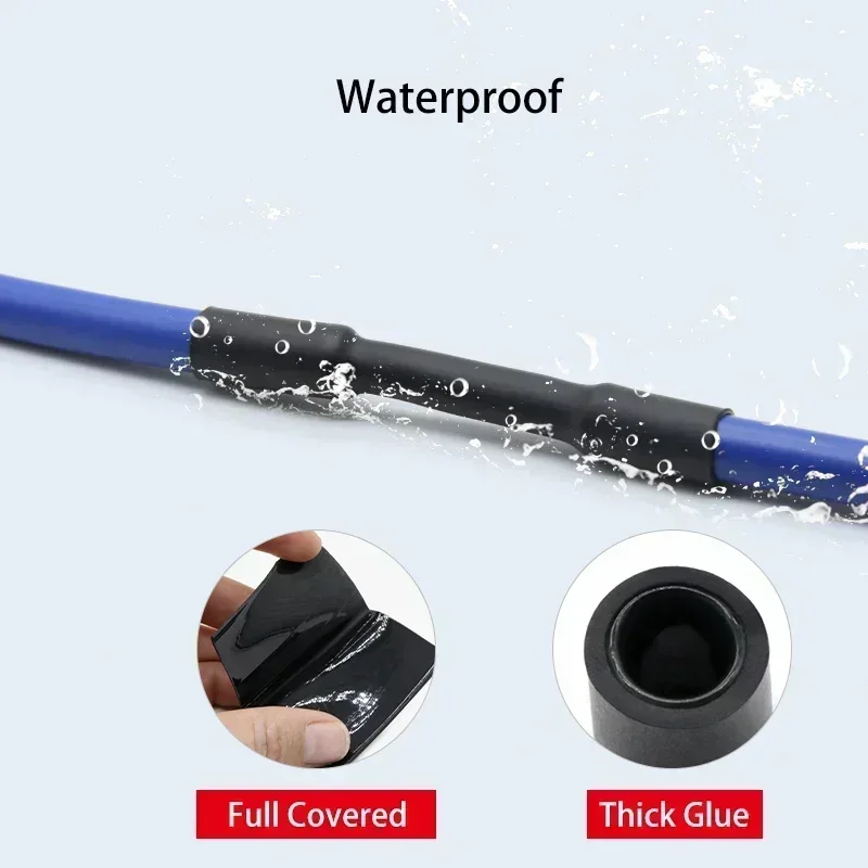 2/5 Meter 3:1 Thermoretractile Heat Shrinkable Tubing Heat Shrink Tube With Glue Dual Wall Tubing Diameter 1.6mm~39mm