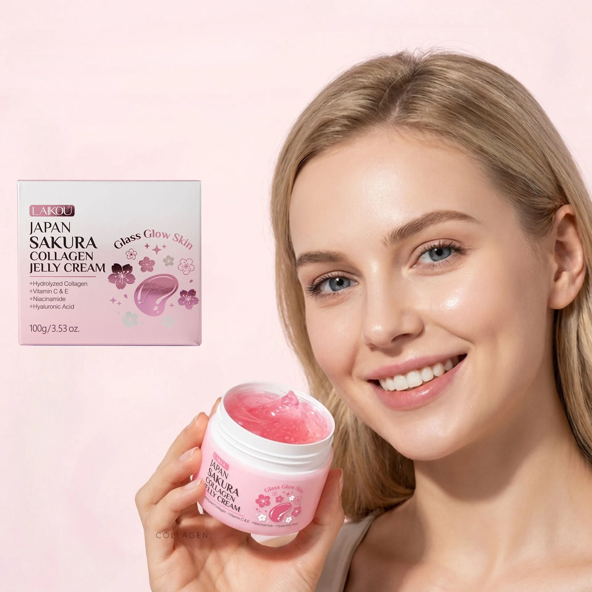 Sakura Collagen Gel Jelly Cream 100g Moisturizing and hydrating Restore Skin Elasticity Improve Rough Skin Care