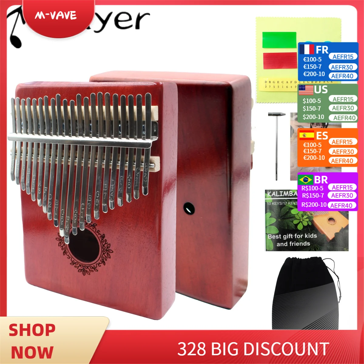 

Miwayer Kalimba Thumb Piano 17 21 Keys High Quality Mahogany Wood Portable Finger Piano Christmas Gifts With Accessory for Kids