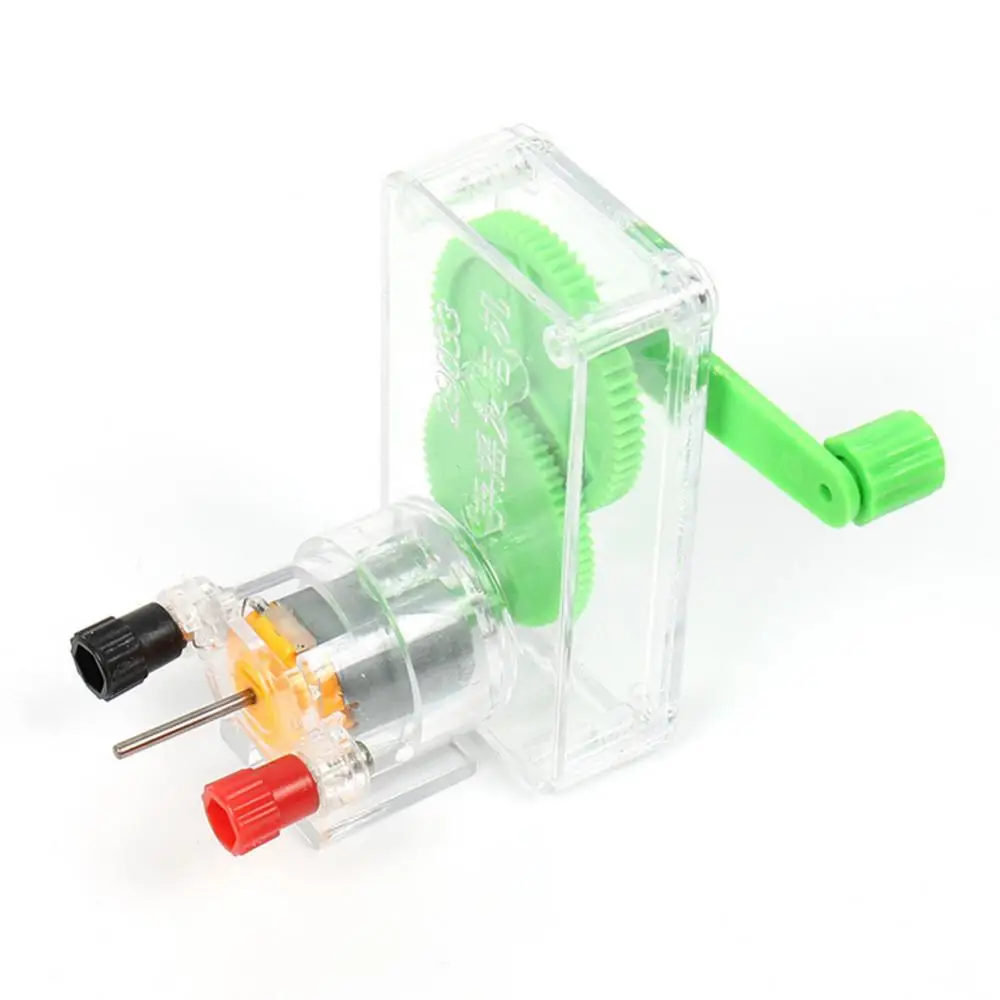 도매 및 Dropshipping 어린이 DIY 핸드 크랭크 DC 발전기 모델 팬 키트 실험 아이 교육 장난감