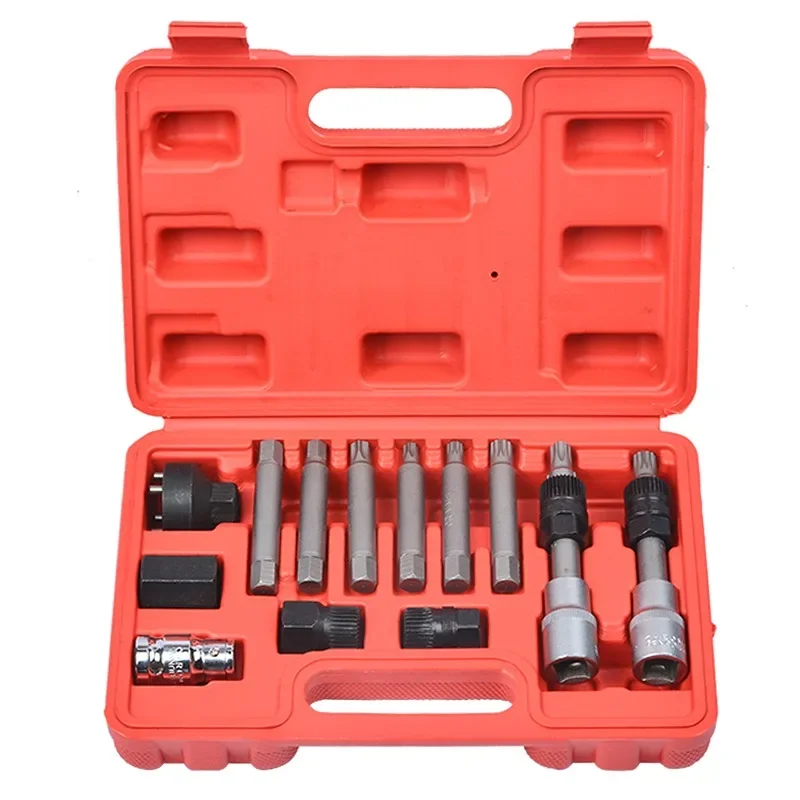 13 pcs Alternator Repair Tool of Alternator Freewheel Pulley Puller Removal Socket Tool Kit