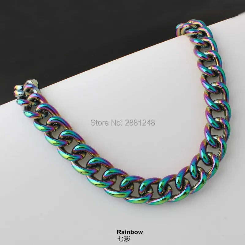 

1Meter 10Meters 17mm rainbow Aluminium Chain Retro Roller Light weight chain for hand bag purse adjusted strap old silver