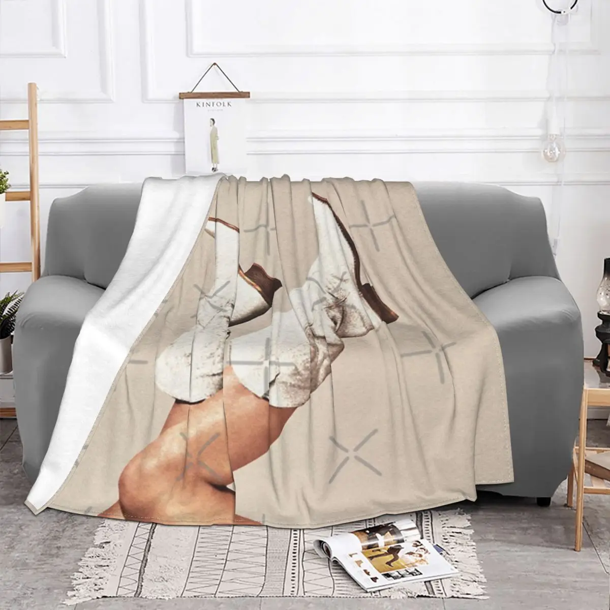 These Boots - Neutral Beige Anime Blankets Winter Blankets Blankets And Throws Throw Blanket