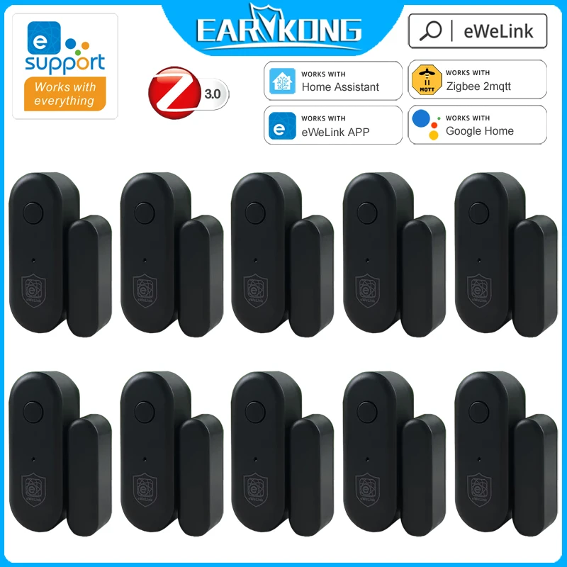 

Датчик открытия/закрытия двери/окна Zigbee, управление через приложение EWeLink, умная домашняя сигнализация, поддержка Alexa, работает с шлюзом