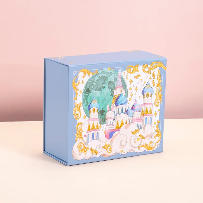 Dostosowane. Dream Castle Birthday Box Holiday Ceremony Packing Box Puste pudełko