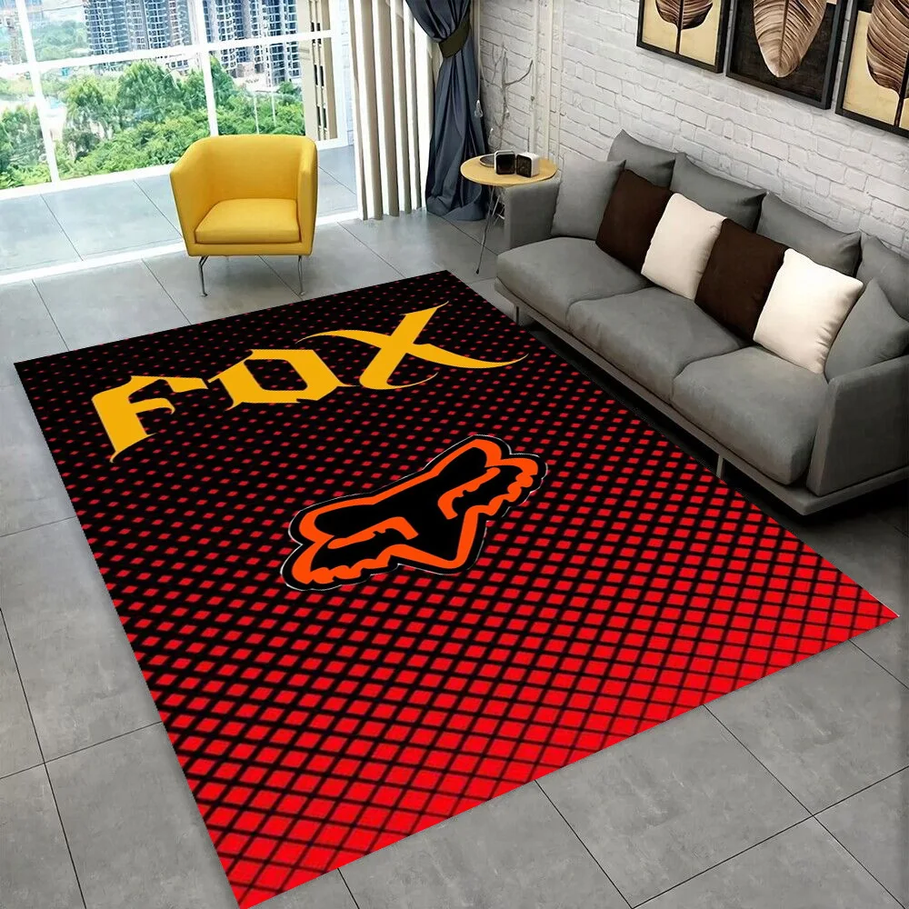 3D-Rennwagen-Schild, F-FOX-Cartoon-Teppich, Teppich für Spielzimmer, Schlafzimmer, Wohnzimmer, Sofa, Heimdekoration, Bereich Teppich, rutschfeste Bodenmatte, Geschenk