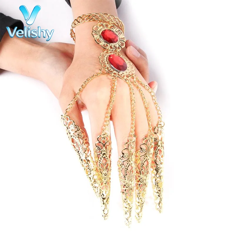 

【New】Jewelry Accessories Finger Bracelet Crystal Girl's Belly Dance Bracelet Jewelry Indian Dance Accessories