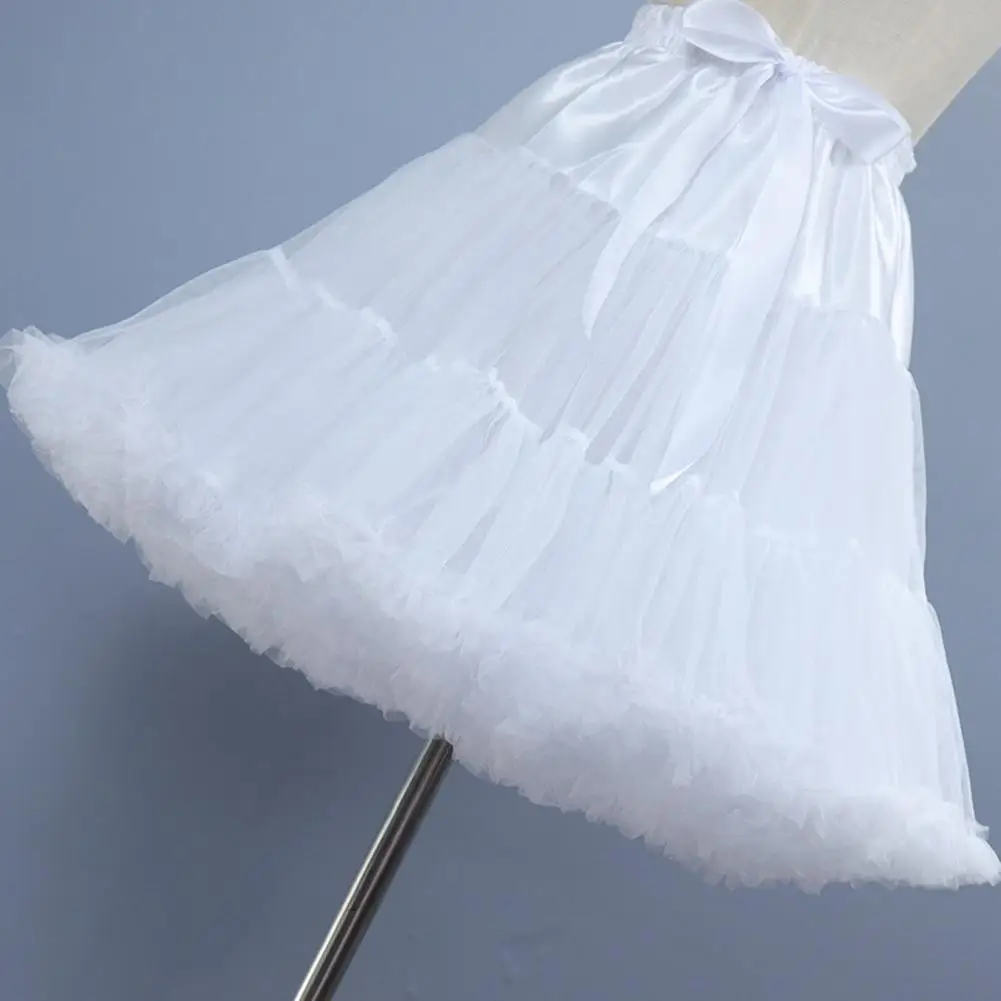 Petticoat with Lining Elegant Women's Tulle Skirt with Soft Lining Bowknot Detail for Performance Daily Wear Special Occasions