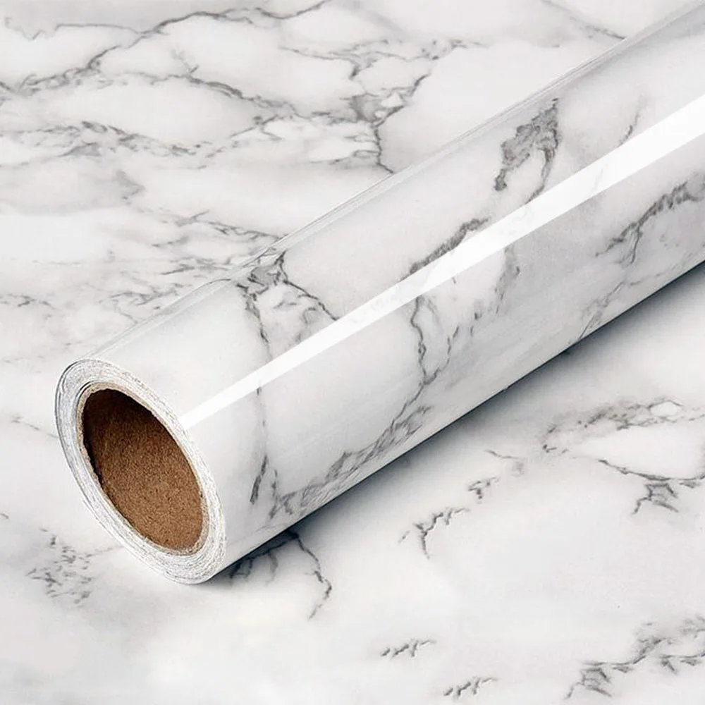 80cm Heat/Waterproof Vinyl Wallpaper - Self-Adhesive Removable Film for Kitchen, Bathroom, Desk & Furniture