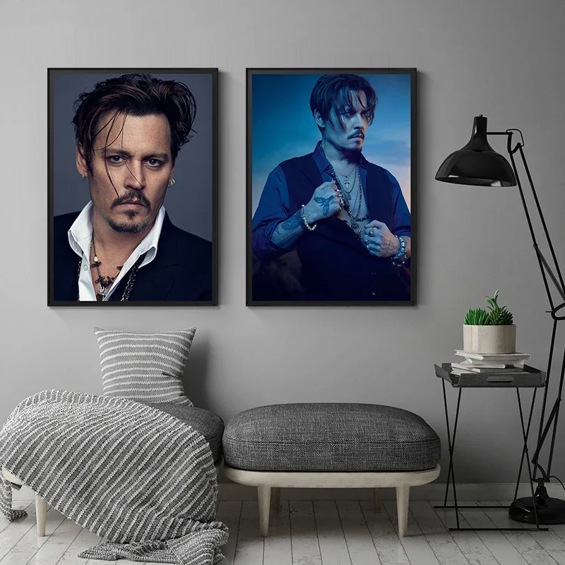 Modern Fashion Aesthetic Wall Art Actor Johnny Depp Famous Movie Star Canvas Poster Prints Home Bedroom Living Room Decoration