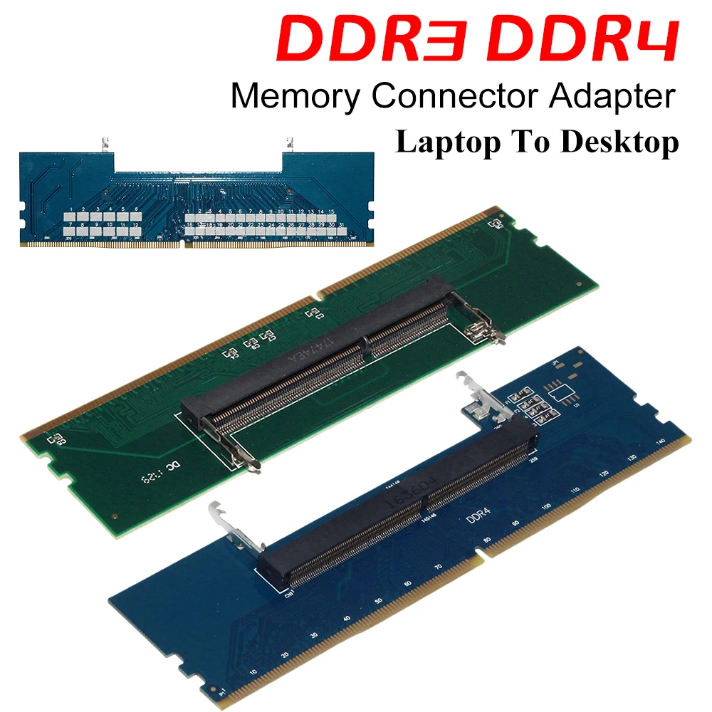

Новый адаптер памяти DDR3 DDR4 RAM для ноутбука к настольному компьютеру SO-DIMM к ПК с поддержкой карты адаптера памяти 1,5 В DDR4 DDR3