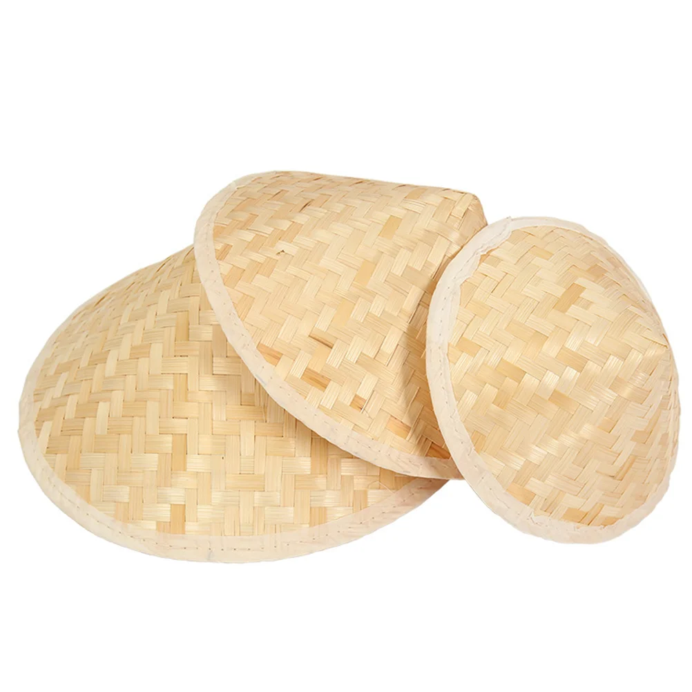 2 uds sombrero de paja para hombres adultos arroz niños cubo tejido sombreros divertido fiesta visera china