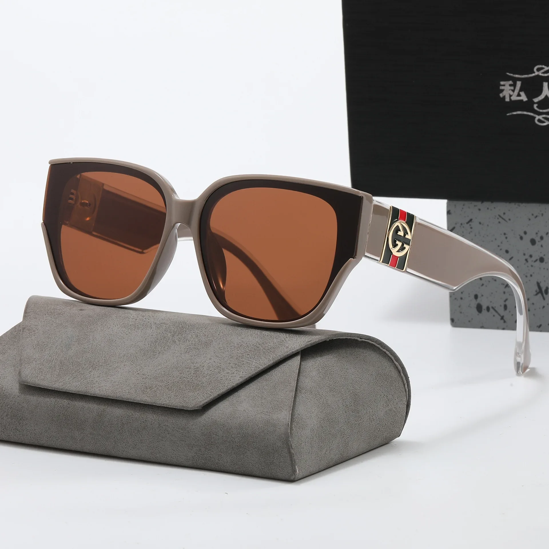 Polarized Square Green Legs Sunglasses Women Driving Travel Luxury Letters Sun Glasses Ladies Unisex Eyewears Gafas De Sol UV400