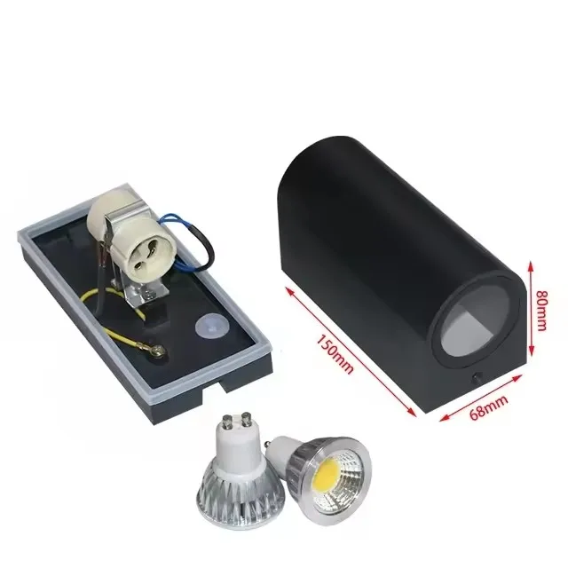GU10 Eenvoudige moderne wandlamp voor tuinterras 5W 10W Waterdichte buiten LED-wandlamp Dubbele kopverlichting Aluminium AC110V 220V