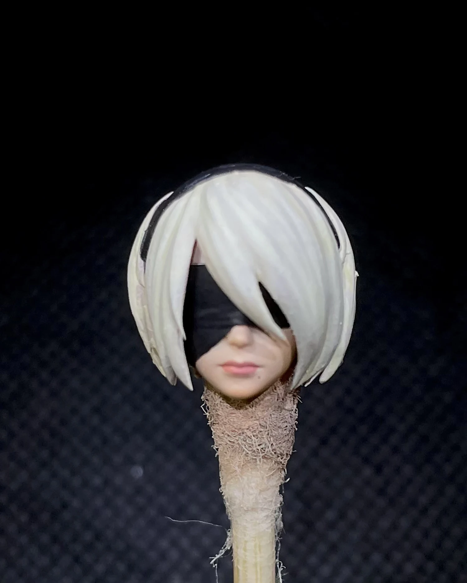 

1/18 Scale Painted 2B Girl Head Carving Sculpt Model Toys
