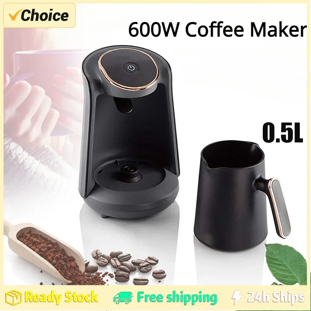 Home Coffee Pot Semi-automatic Mocha Coffee Machine 0.5L Portable Espresso Insulated Home Kitchen Cappuccino Coffee Making