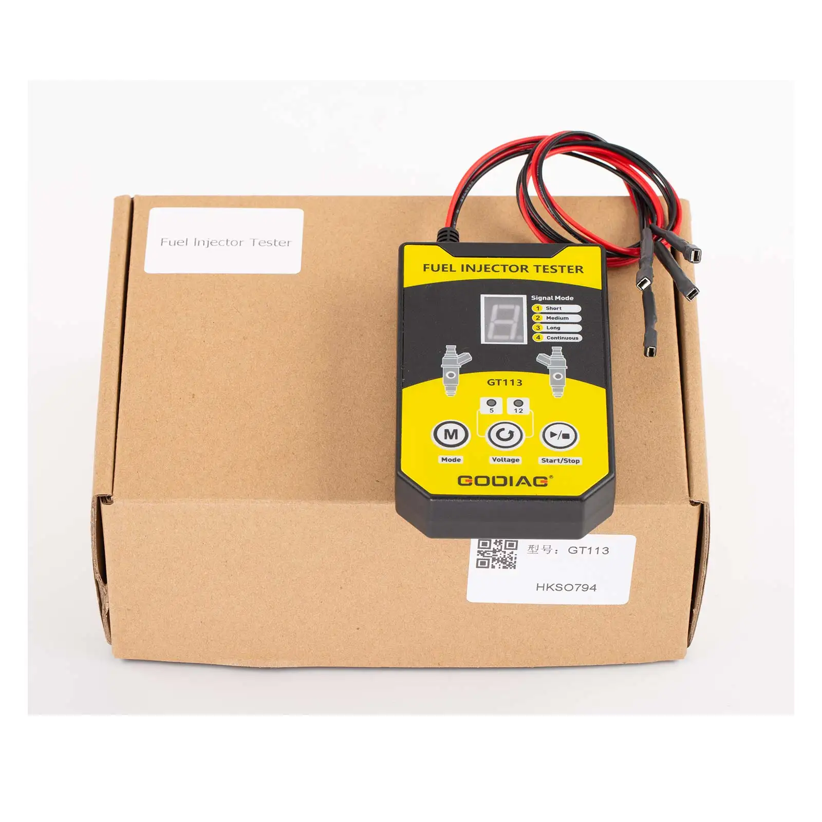 GODIAG GT113 العالمي حاقن الوقود تستر نظافة أداة تنظيف للسيارات دراجة نارية LCD مع 6 أحجام من محولات 8 وسائط نبض