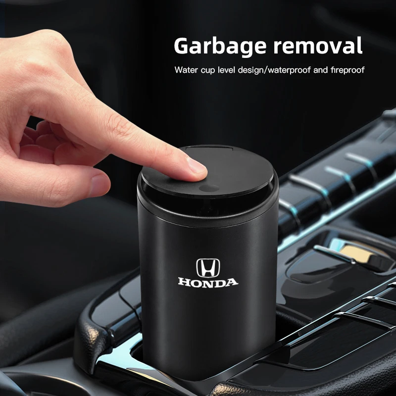 

HONDA Car Trash Bin Garbage Can Alloy Auto Interior Organizer Storage Bin For Honda Civic Accord Jazz Fit CRV Odyssey City Pilot