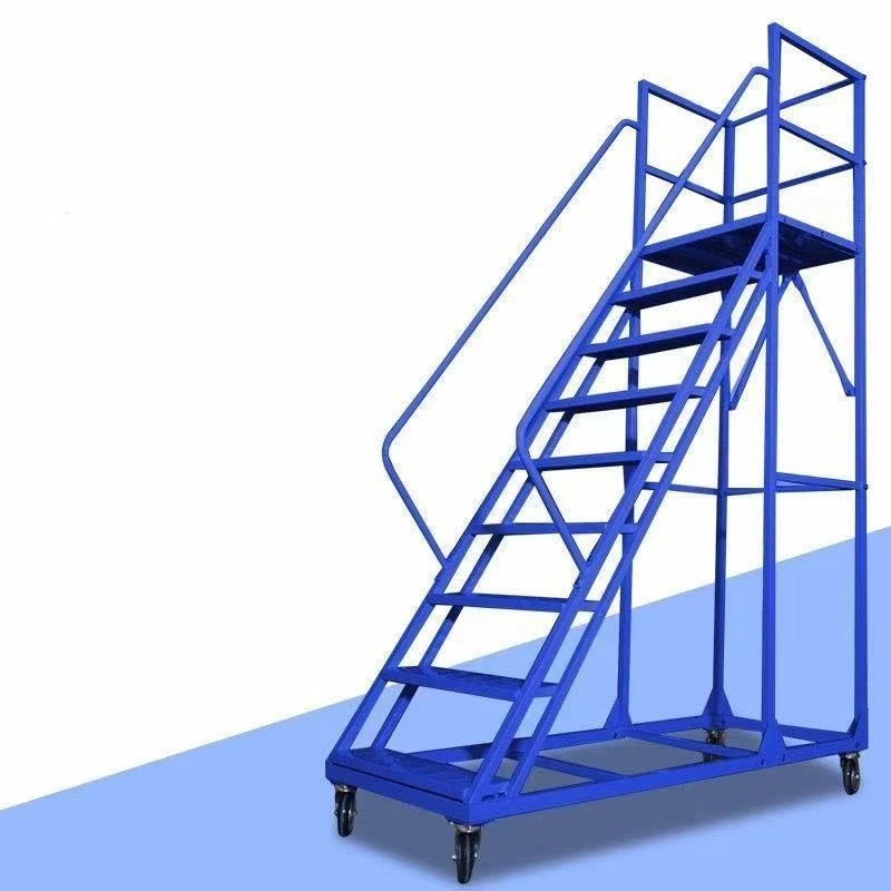 Removable climbing household platform tally non-slip warehouse ladder mobile pickup supermarket with wheels warehouse thickened
