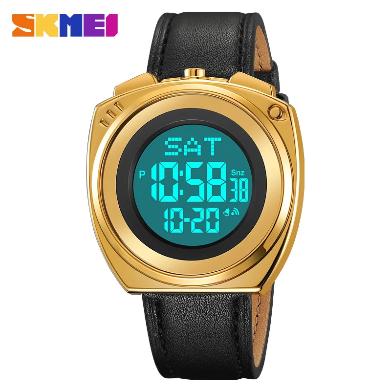 ساعة SkmeiMen للرجال رياضية خارجية إلكترونية متعددة الوظائف مقاومة للماء وطاولة ساعة إلكترونية مضيئة