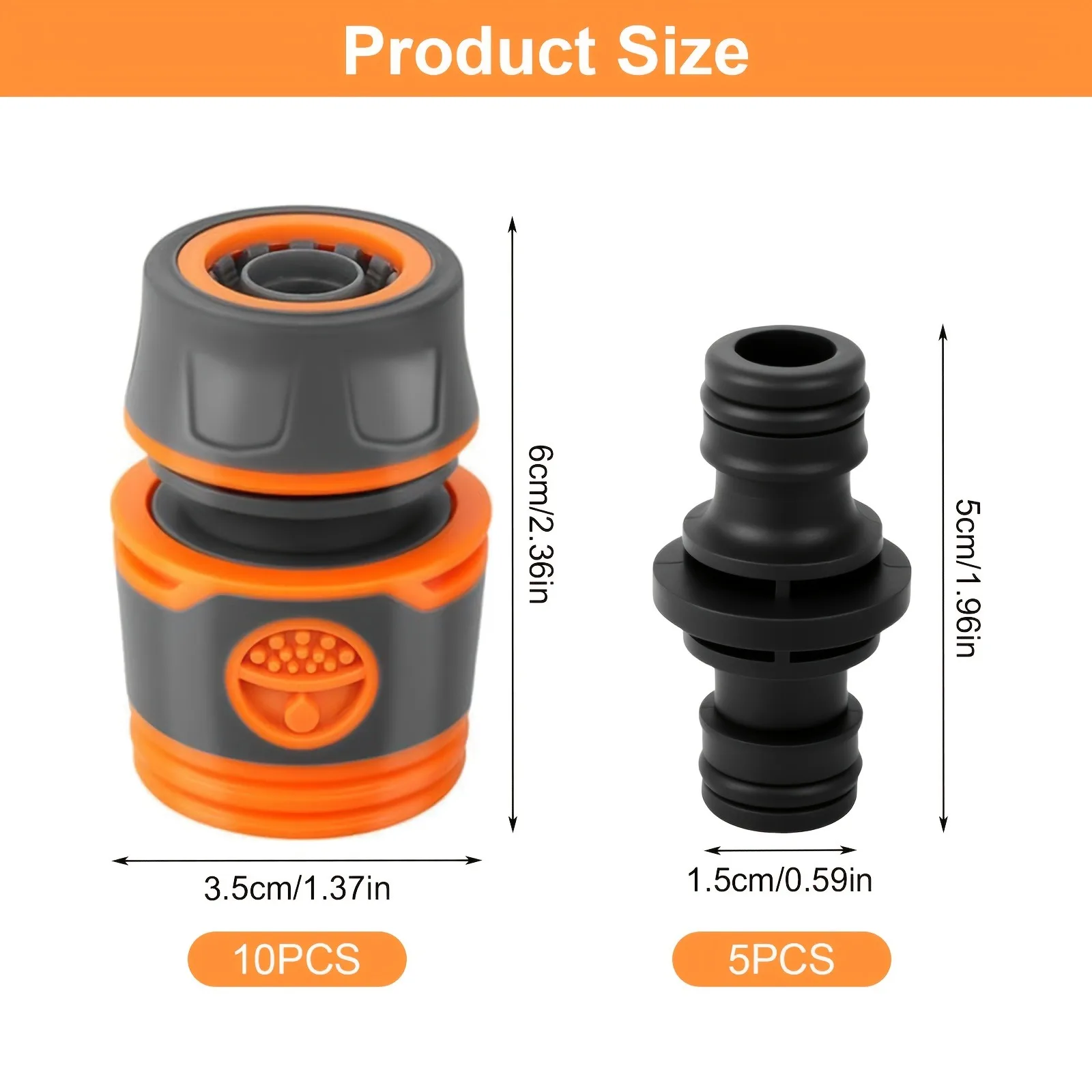10 Piece Hose Connector Set, Hose Connector Accessories, 1/2 Inch Dual Plug Garden Hose Extension Connector for Home Garden