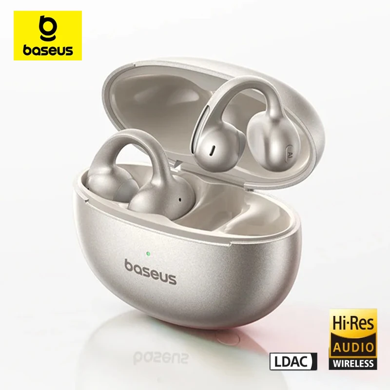 

Baseus MC1 Pro Ear Clip Earphones Wireless Bluetooth 6.0 Earbuds 4 Mic Call Noise Reduction Headset LDAC Hi-Res IP67 Headphones