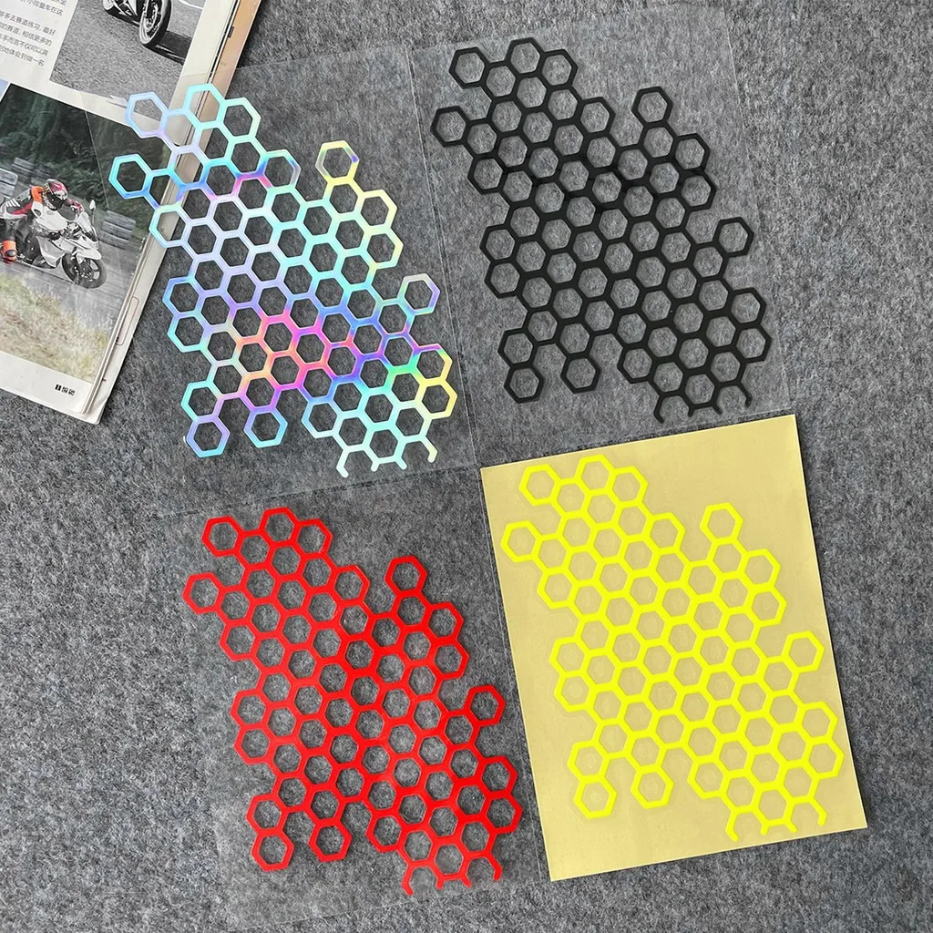 Decorative Stickers Honeycomb Motorcycle Car Decals Decorative Sticker Style Personalized Creative  Waterproof and sun proof  Bo