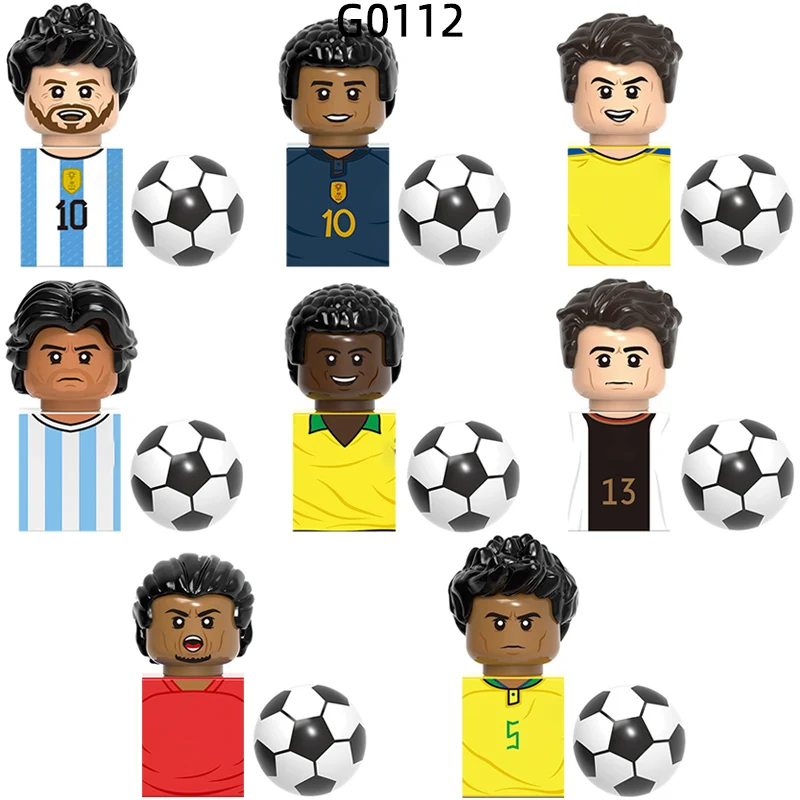 The Famous Football player Star Number 10 7 13 4 5 Model Blocks MOC Bricks Set Gifts Toys For Children G0112