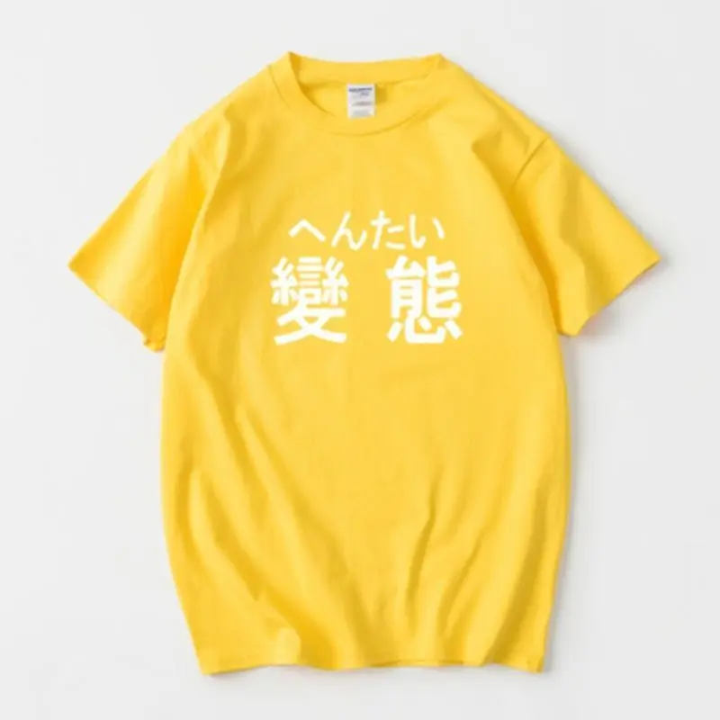 \ تي شيرت ياباني لطيف ذو طابع شخصي ثنائي الأبعاد يوان تشاي الأدبي بأكمام قصيرة ورقبة دائرية صيفية