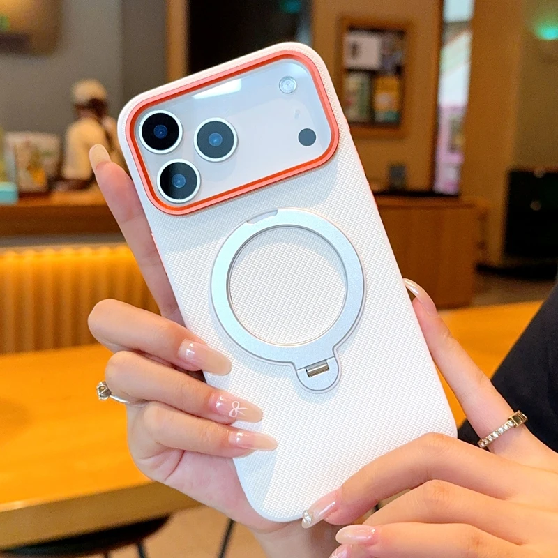 Etui Funda do iPhone 18 17 Pro Max Air Case Magnetyczne Luksusowe Skórzane PU Odporna na Upadki Obrotowa Podstawka z Pierścieniem do iPhone 18 Pro Max — zdjęcie produktu 5