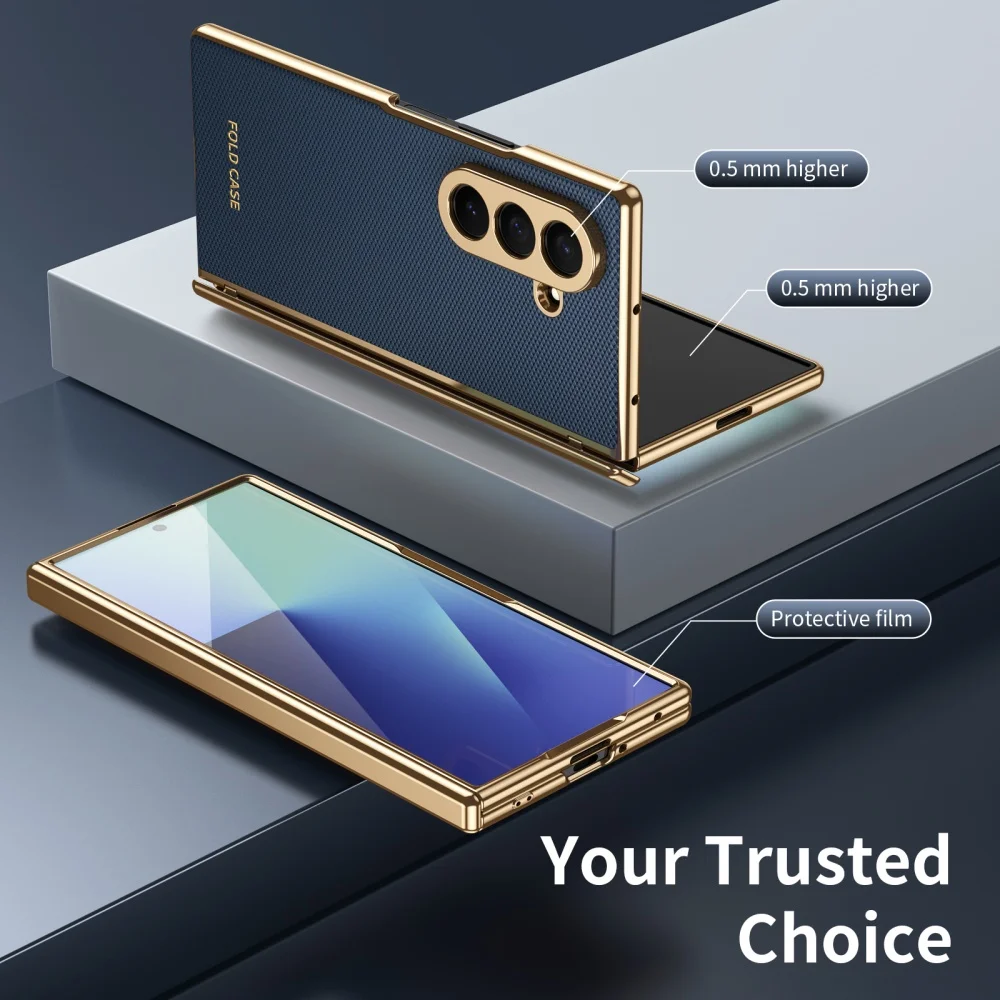 Matte Business-Frontfolie mit Kamera-Schutz und Lederhülle für Samsung Galaxy Z Fold 8 7 6 5 4 ZFold8 Scharnierabdeckung – Detail 5