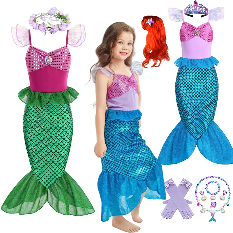 

Princess Ariel Costumes Girls Ariel Little Mermaid Costume Kids Child Carnival Birthday Party The Mermaid Dress Clothes Outfit