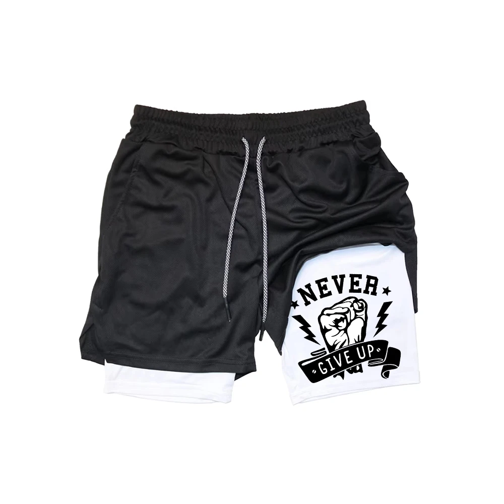 الرجال 2 في 1 طبقة مزدوجة تشغيل السراويل الرياضية عارضة رياضة تجريب العلامة التجارية شبكة تنفس كرة السلة تشغيل السراويل الصيف ZY0017 #6