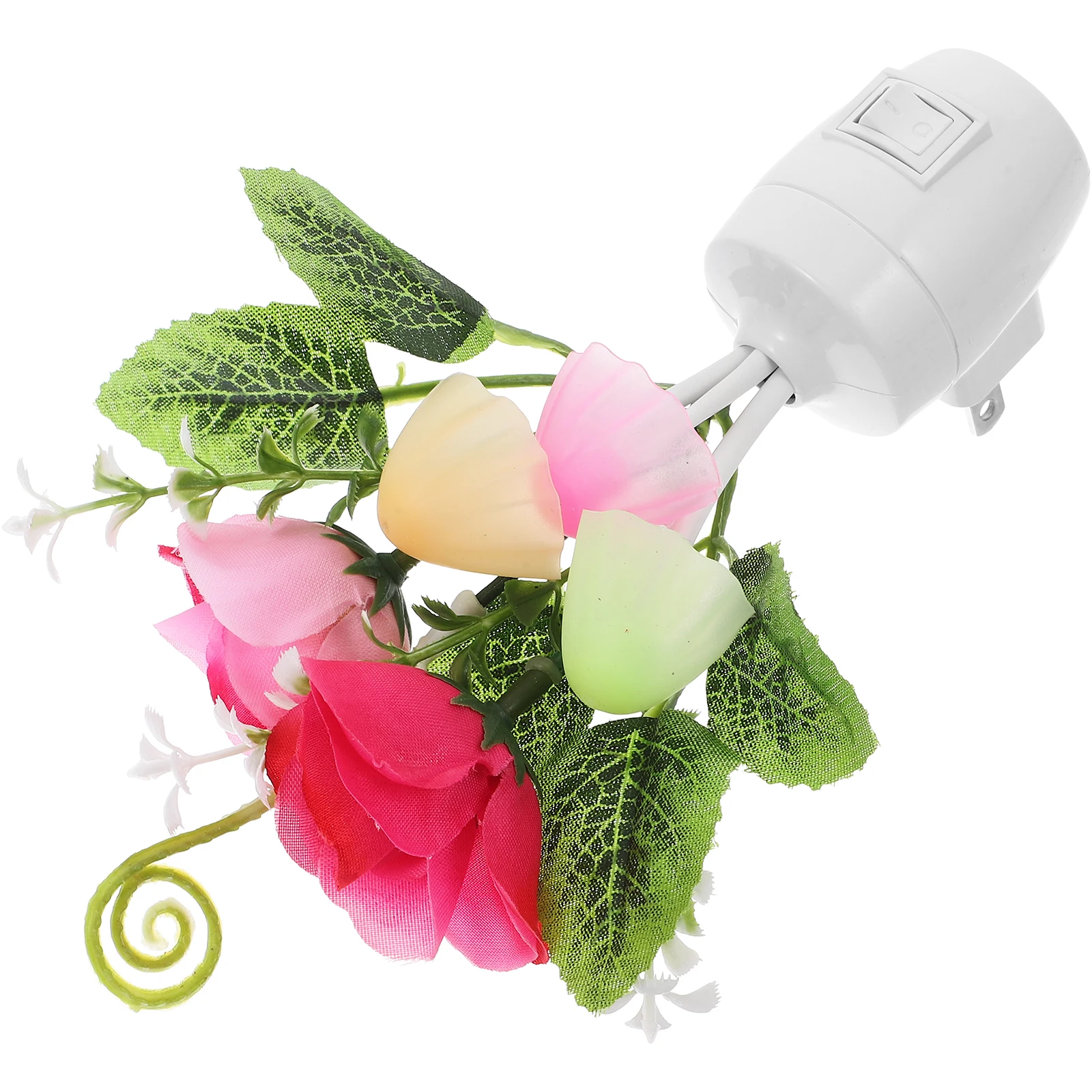 

2Pcs LED Night Light Peony Shape Plug in Color Changing Lamp for Kids Bedroom Bedside Use 7 Colors Warm Lighting