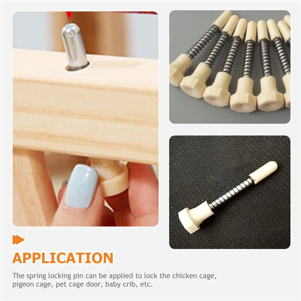 

6 Pcs Spring Loaded Plunger Latches Storage Door Crib Bed Fastening Fittings Stainless Steel BabyLatch WindowScreenPin Hardware